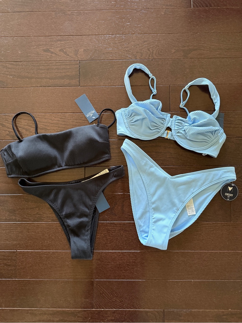NWT 2 Hollister Women’s Ribbed Swim Bikini Sets, Sz S